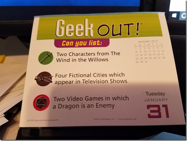 2017-01-31 Geekout 2017-01-31 Geekout
